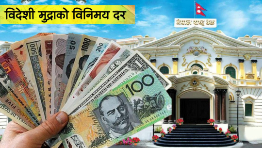 यस्तो छ आजका लागि निर्धारित विदेशी मुद्राको विनिमयदर