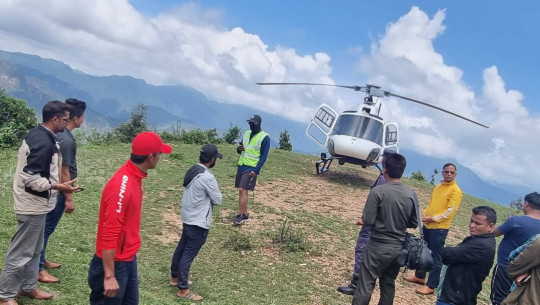 Helicopter rescues injured man in Bajhang