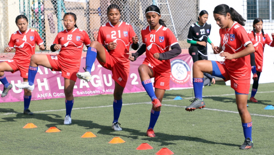 साफ यू–१६ महिला फुटबल: नेपालले आज बंगलादेशसँग खेल्ने