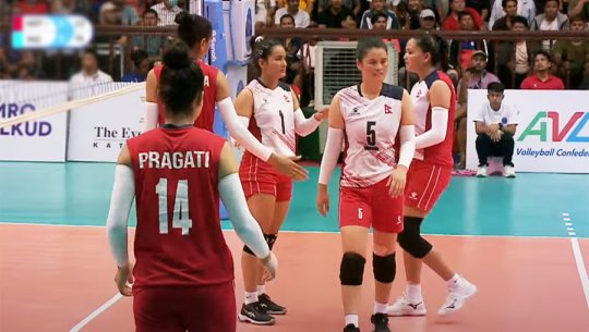 काभा महिला भलिबल, नेपाल र इरान भिड्दै