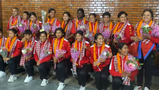 विश्वकपमा छनोट भएका नेपाली महिला क्रिकेट टोलीलाई स्वागत