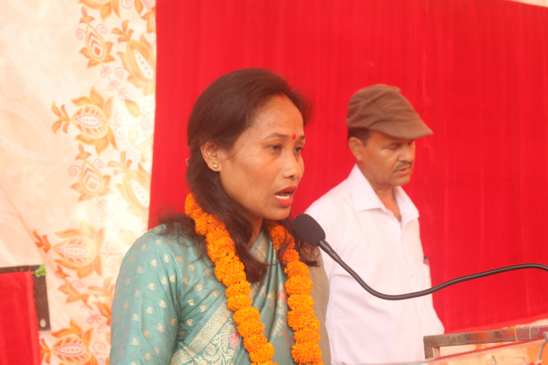 स्वागत मन्तव्य व्यक्त गर्दै उपप्रमुख कन्दकलाकुमारी राना